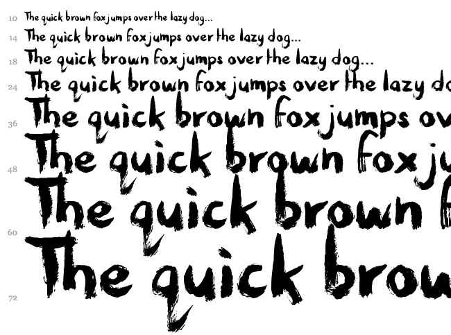 Messy Artist font waterfall